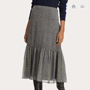 EUC Ralph Lauren Georgette Tiered Skirt Size 0
